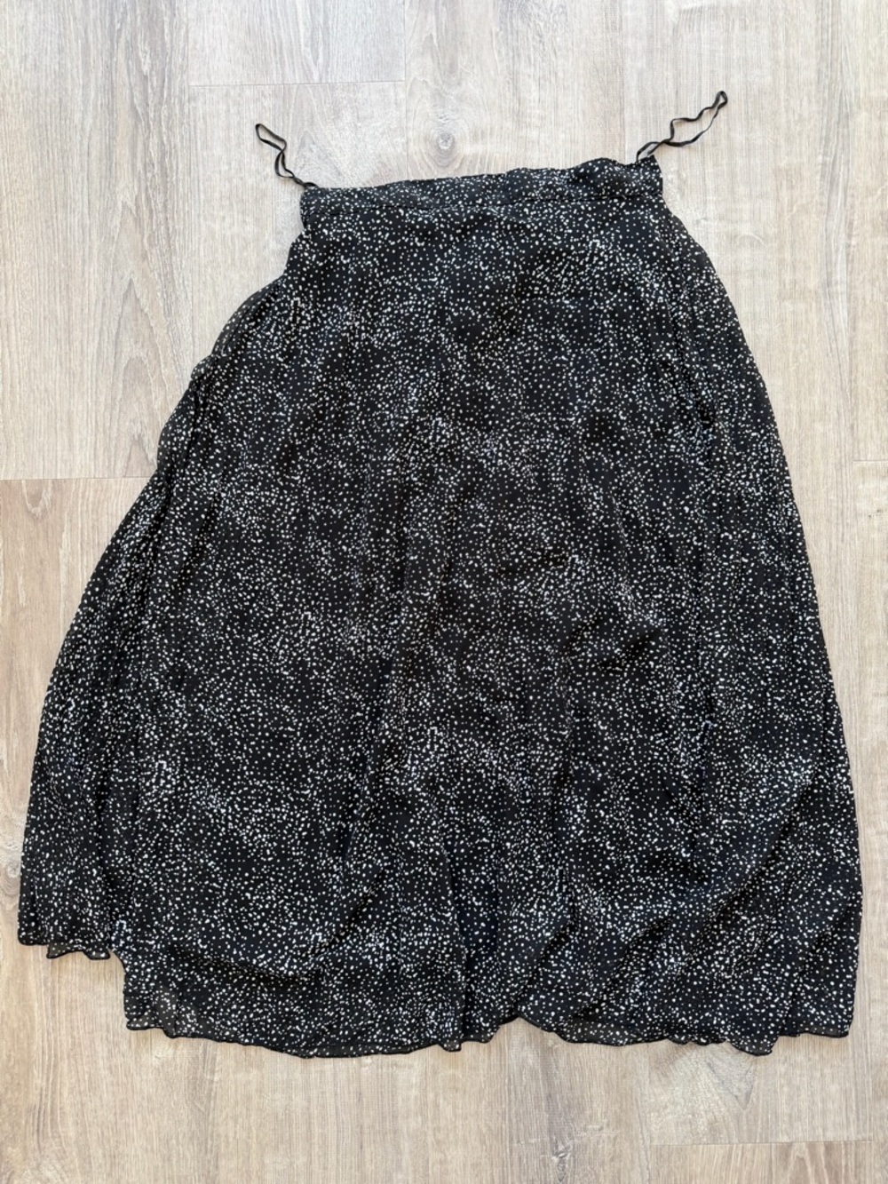 Black With White Polka Dot Maxi Skirt Flowy